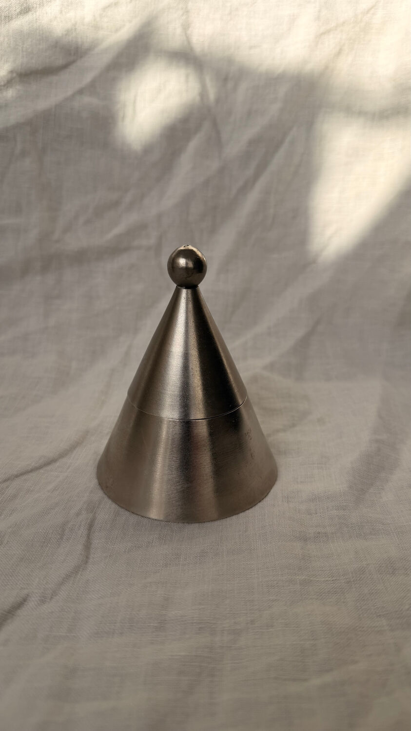 Modernist candlestick in the style of Aldo Rossi.