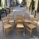 Wooden chair with straw seat - yngve ekström - sweden - circa 1960