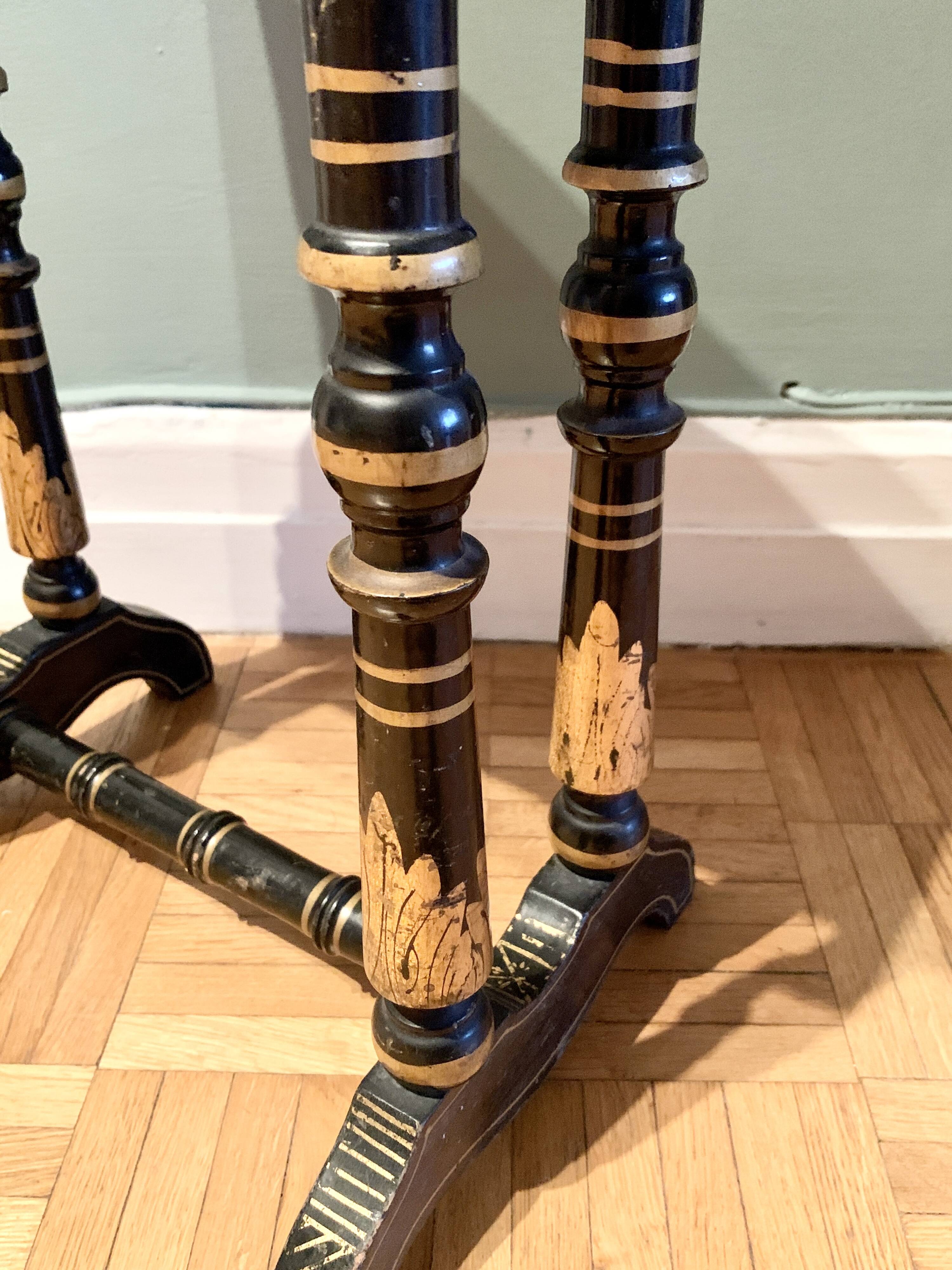 Napoleon III lacquered wooden side table