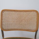 Pair of Marcel Breuer cane and fabric chairs