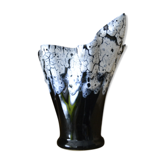 Asymmetrical vase fat Lava, Germany, blue
