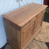 Renovated antique sideboard in raw solid walnut.
