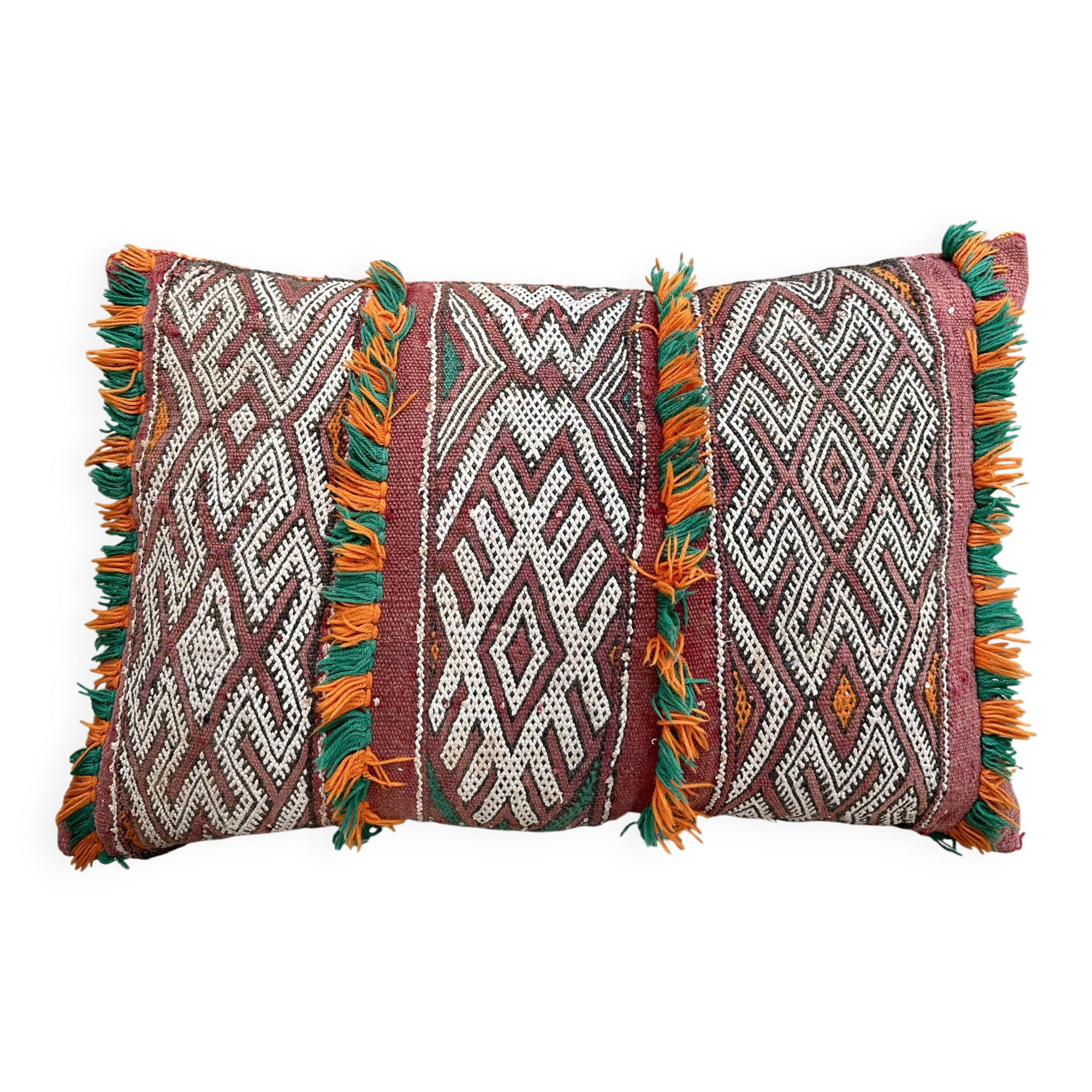 Vintage Berber wool cushion cover: Moroccan cushion, Boujad pattern