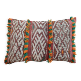 Housse de coussin vintage en laine berbère : coussin marocain, motif Boujad