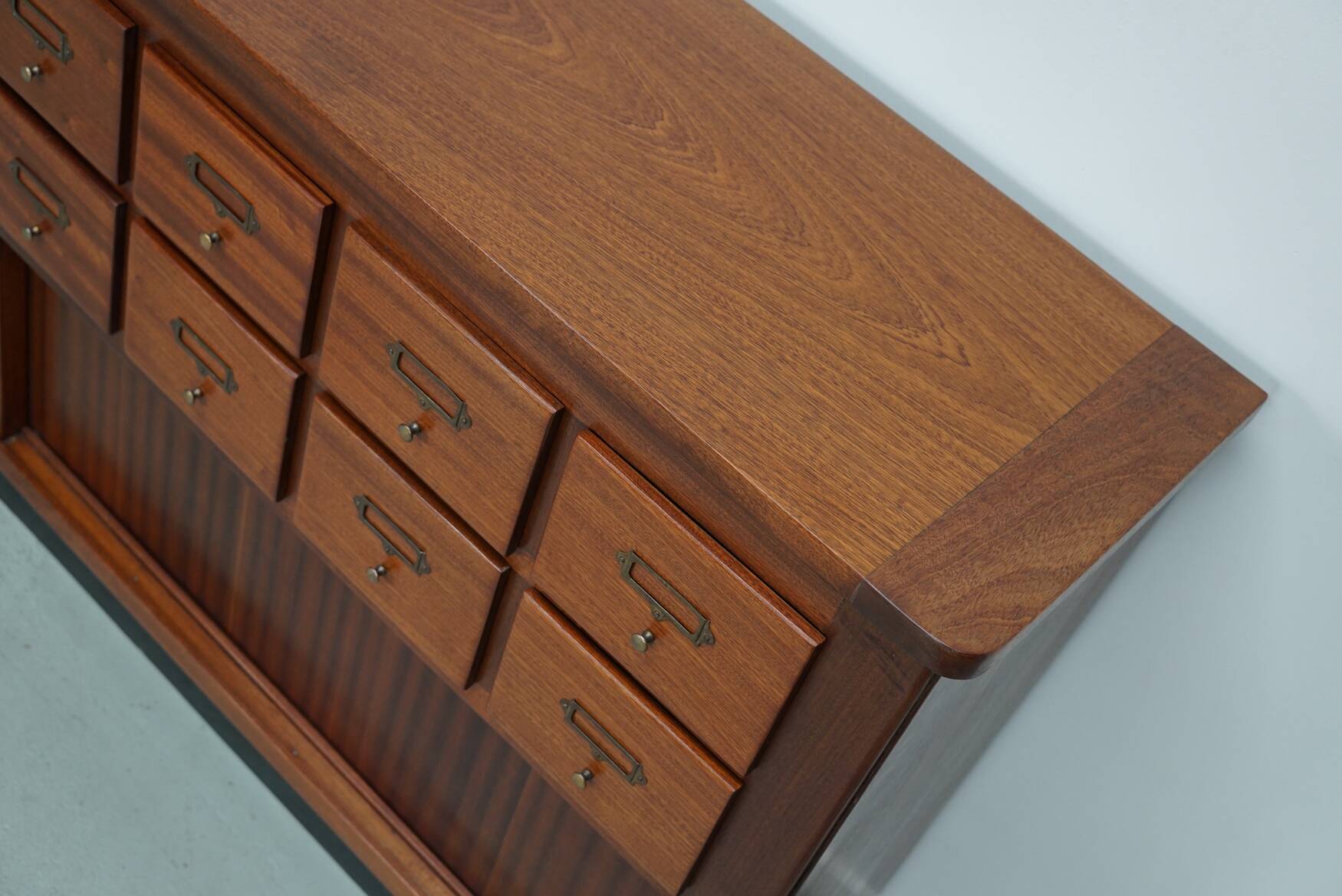Vintage Mid-Century Dutch Hardwood Shop / Apothecary or Filing Cabinet