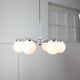 Lustre Vintage en Chrome et Opaline, Italie, années 1970
