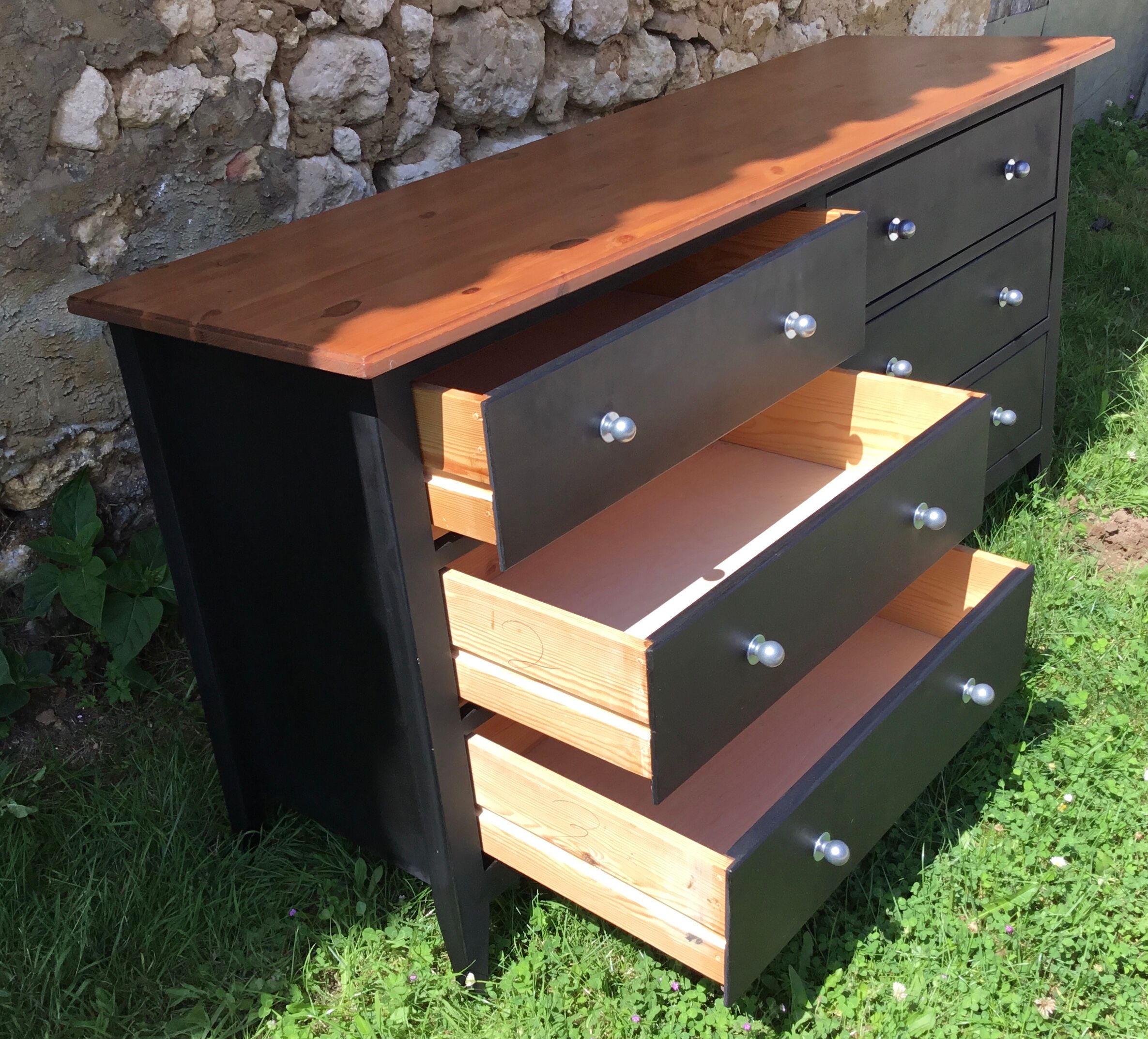 1980s fir chest of drawers