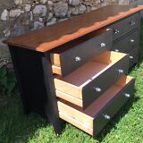 Commode en sapin des années 1980 relookée