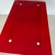 Table relevable vintage verre rouge et chrome-design 1970/1980