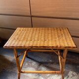 Small vintage rattan table