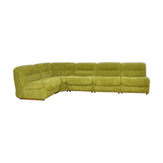 Mid-century corduroy modular sofa, 70s