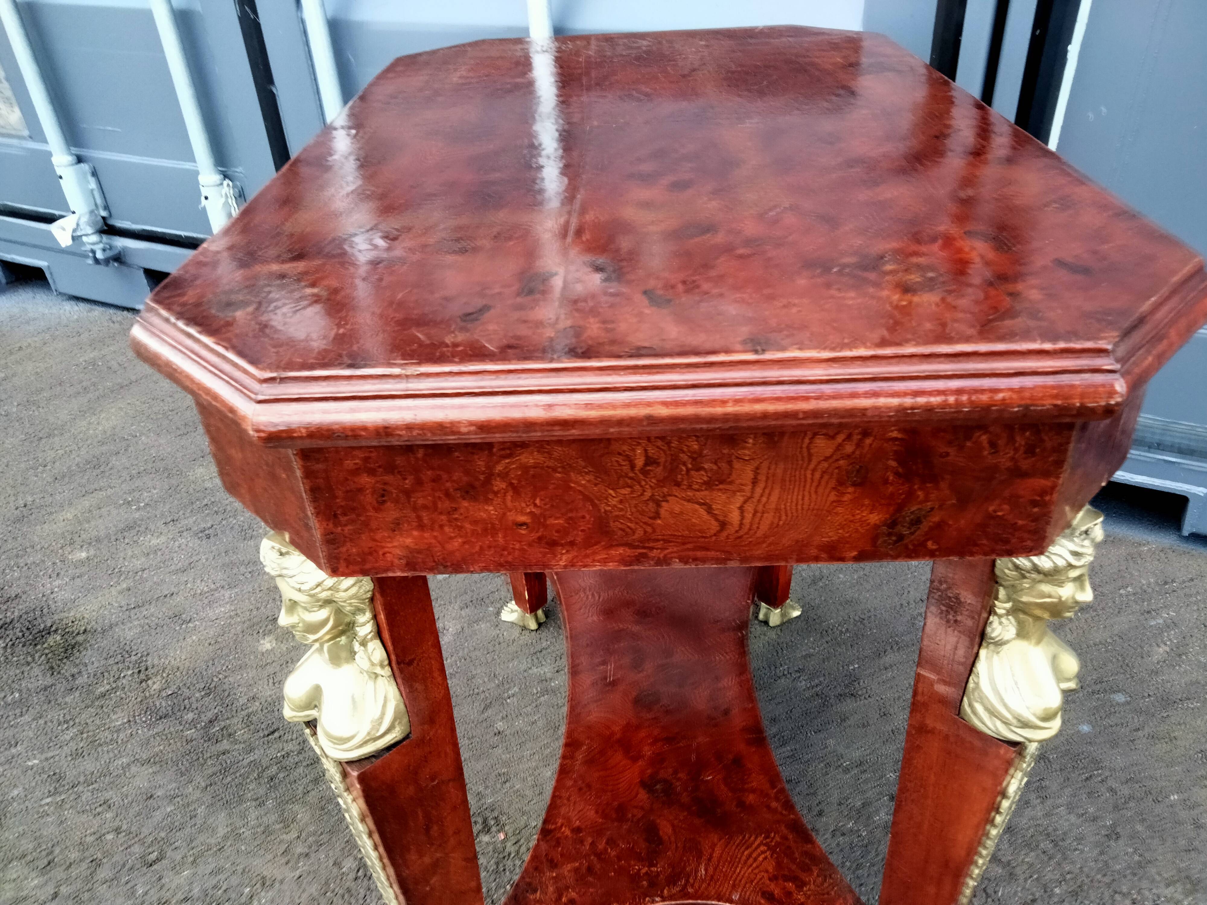 Table gueridon old decoration bronze empire