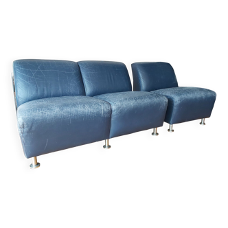 Canapé + fauteuil cuir art déco