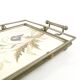 Art Nouveau tray, silver-plated brass, white porcelain, Austria, early 20th century