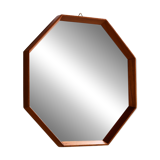 Octagonal teak framed mirror