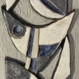 abstract sculpture / Frans Tuinstra / cubist ceramic bas-relief, 1972
