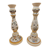 Hand-painted ceramic candlesticks