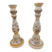 Hand-painted ceramic candlesticks