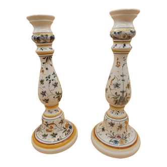 Hand-painted ceramic candlesticks