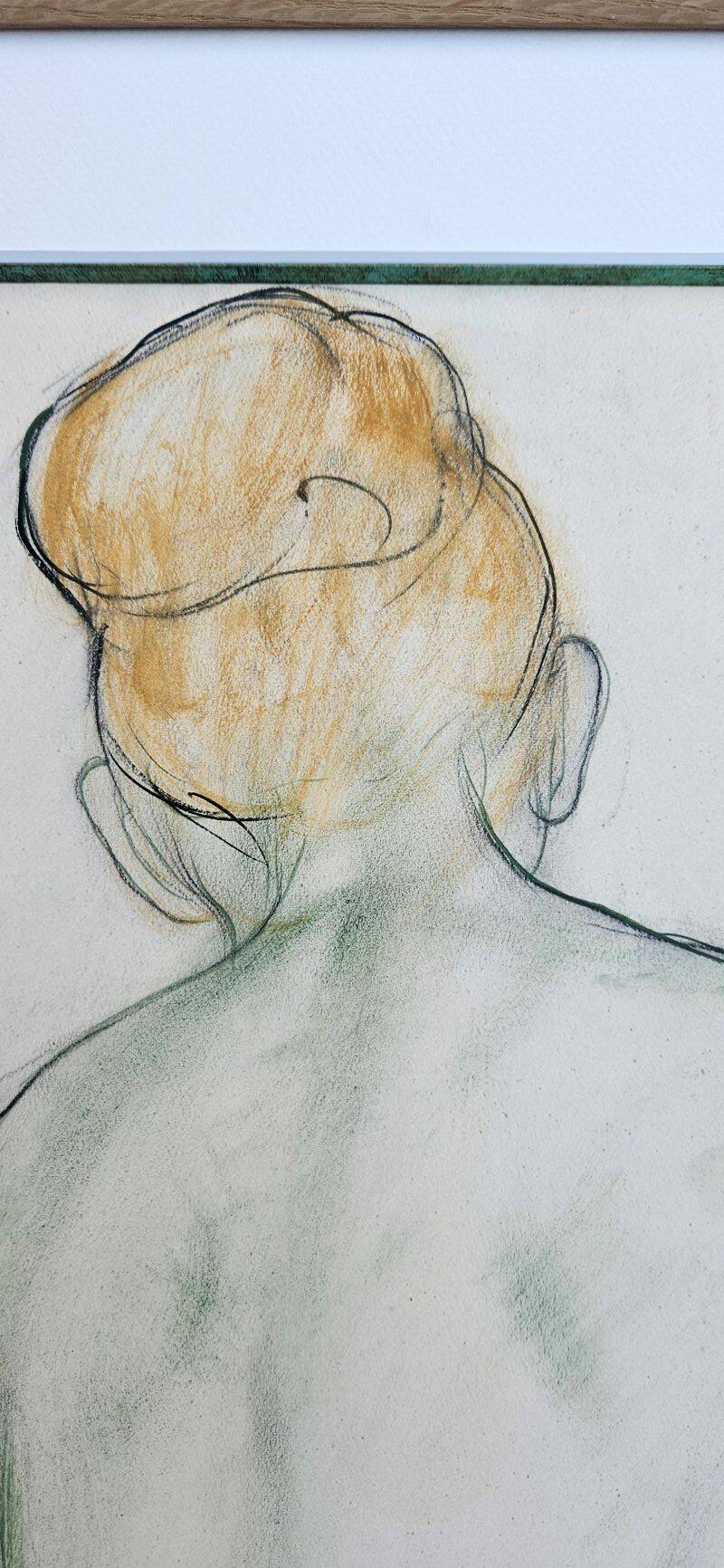 Xavier De Langlais - Pastel of a Kneeling Nude Woman from Behind, Circa 1926