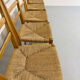 Set of 5 wooden chairs with rope seats, Scandinavian design, 1970s