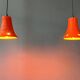 2 retro ceramic orange pendants