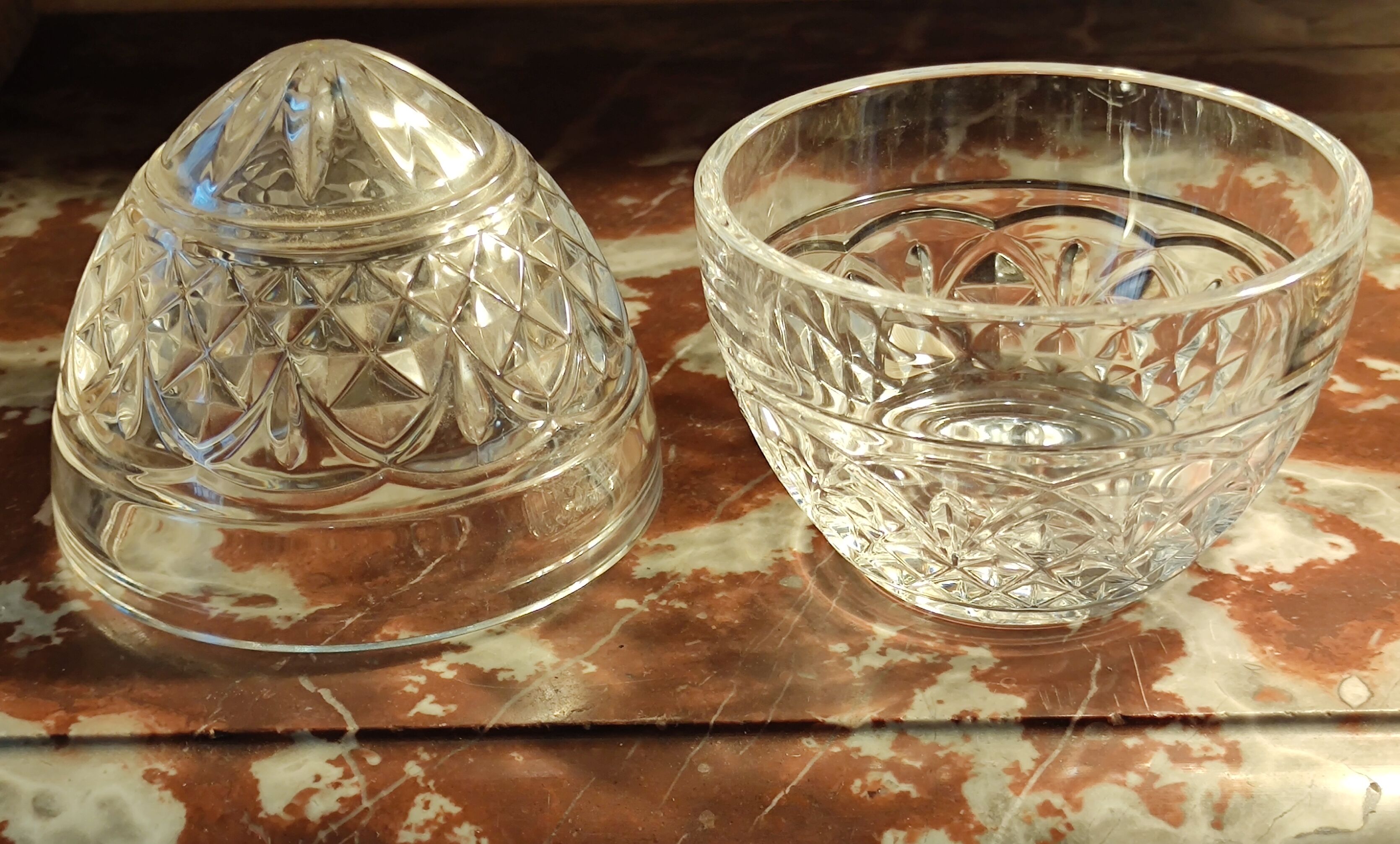 Old egg-shaped drapery/candy box