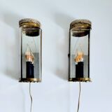 Paire d'appliques anciennes en laiton