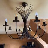 Large wheat shear wrought iron 8 lights chandelier