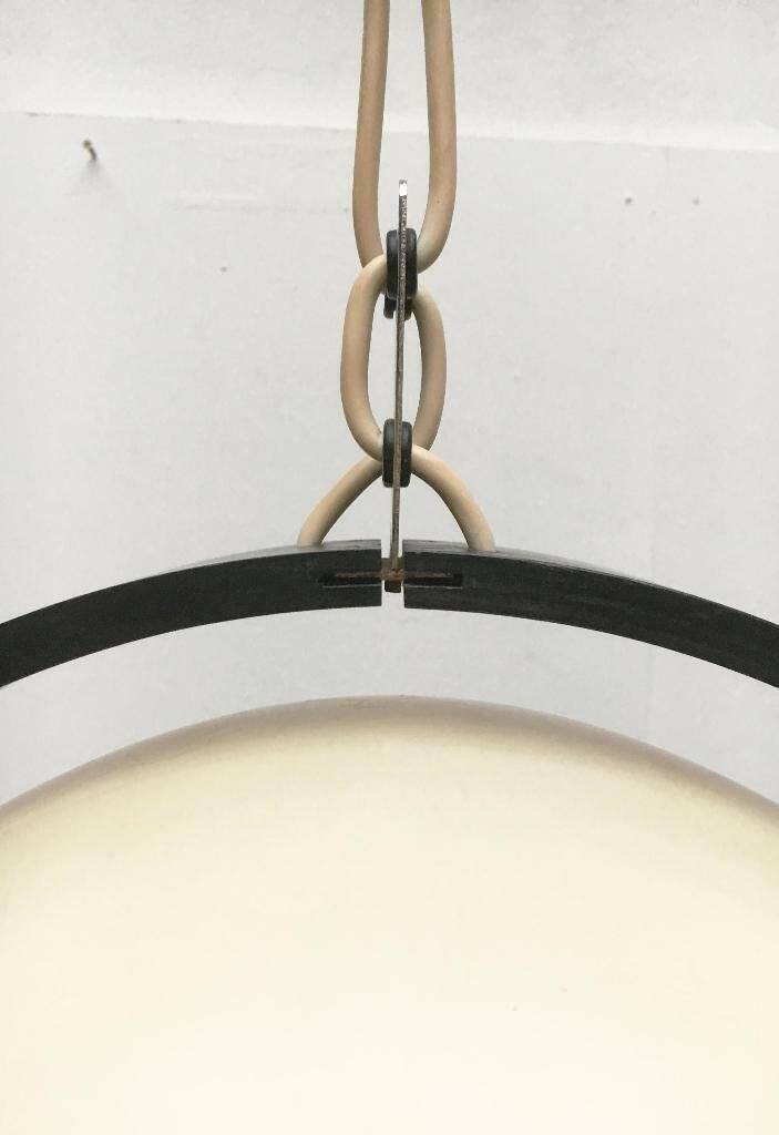 Mid-Century Swiss Space Age Plastic & Plywood Pendant Lamp from Temde, 1960s