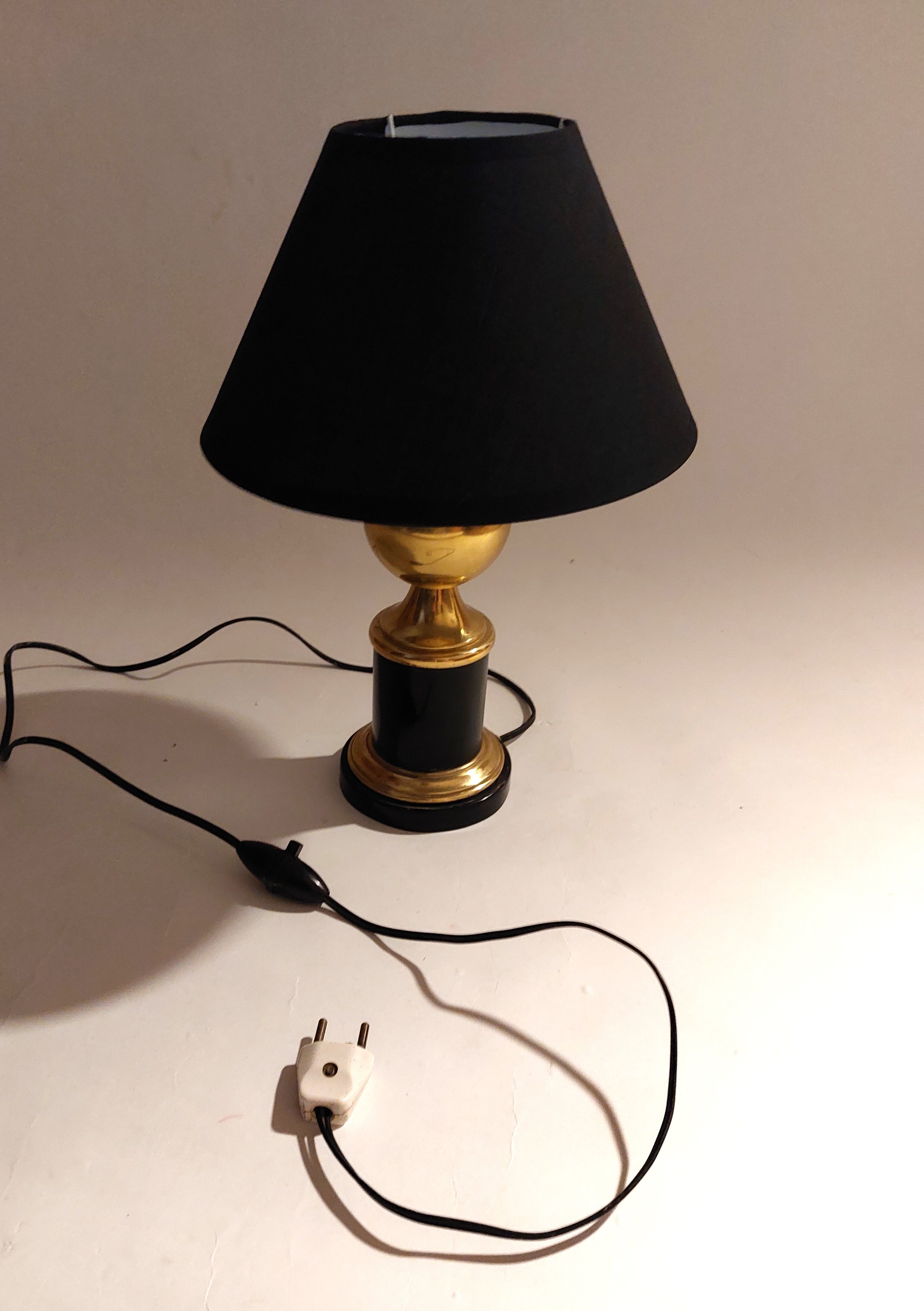 Barber lamp black metal and gilded brass 1960.