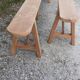 Paires de bancs en merisier bois brut
