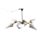 Lustre 6 feux moderniste en laiton doré - années 50/60