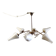 Lustre 6 feux moderniste en laiton doré - années 50/60