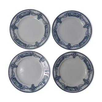 Terre de fer 4 assiettes plates medaillon