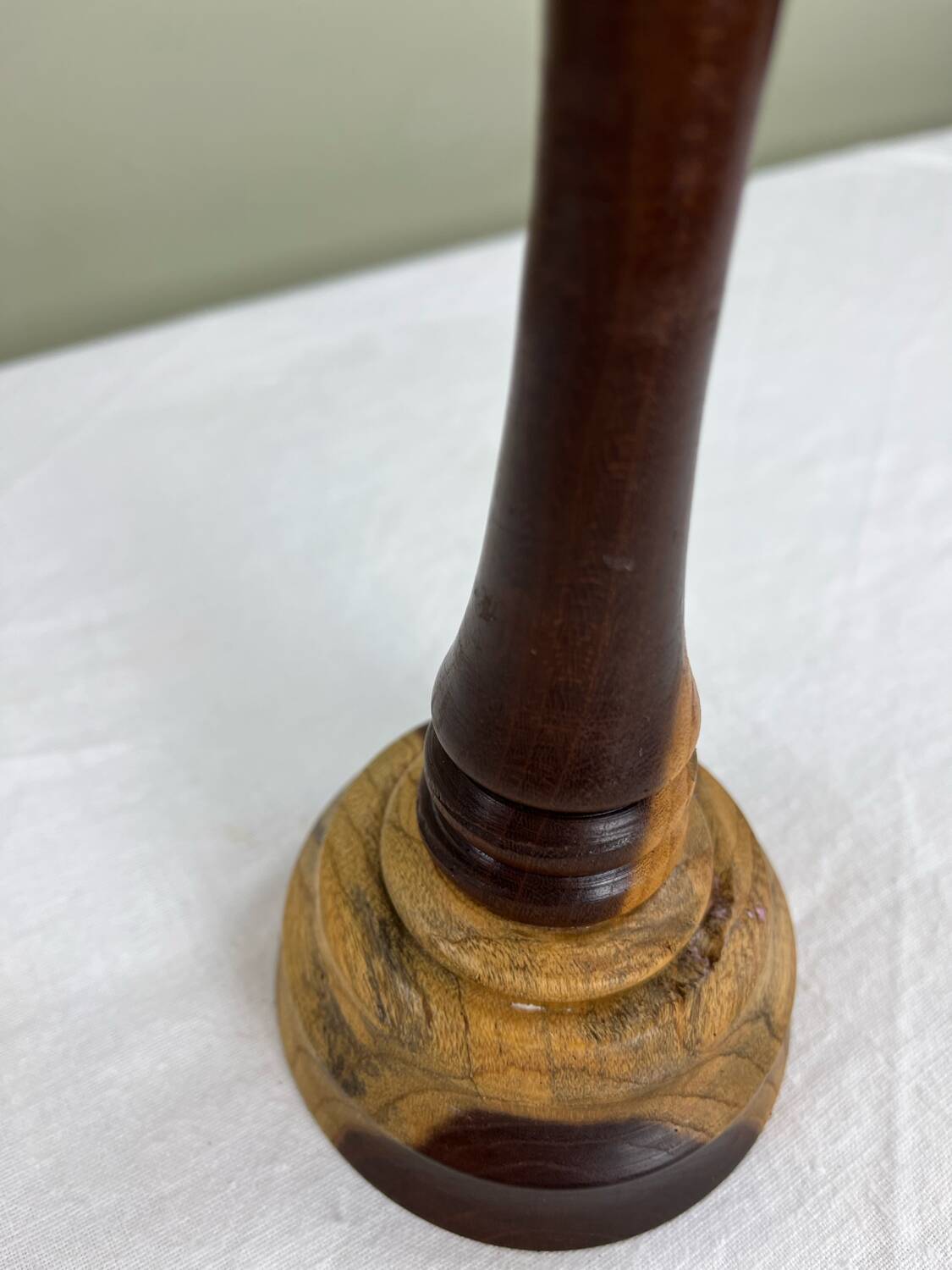 Two-tone wooden candlestick