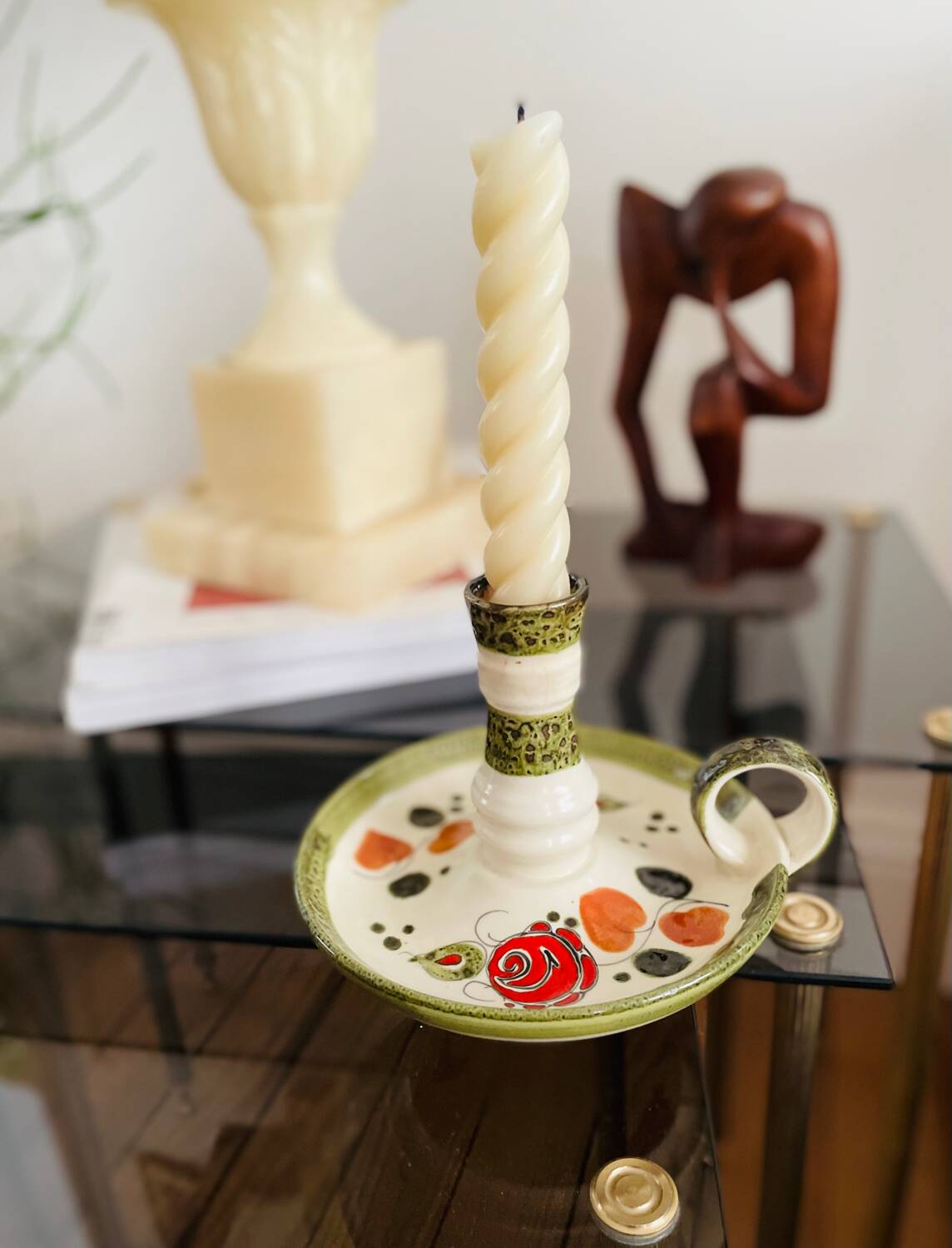 Ceramic cellar rat candle holder from the 70s