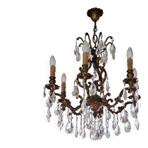 Lustre à pampilles en - cristal