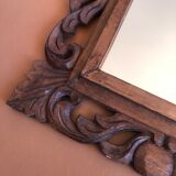 Old mirror carved wooden frame