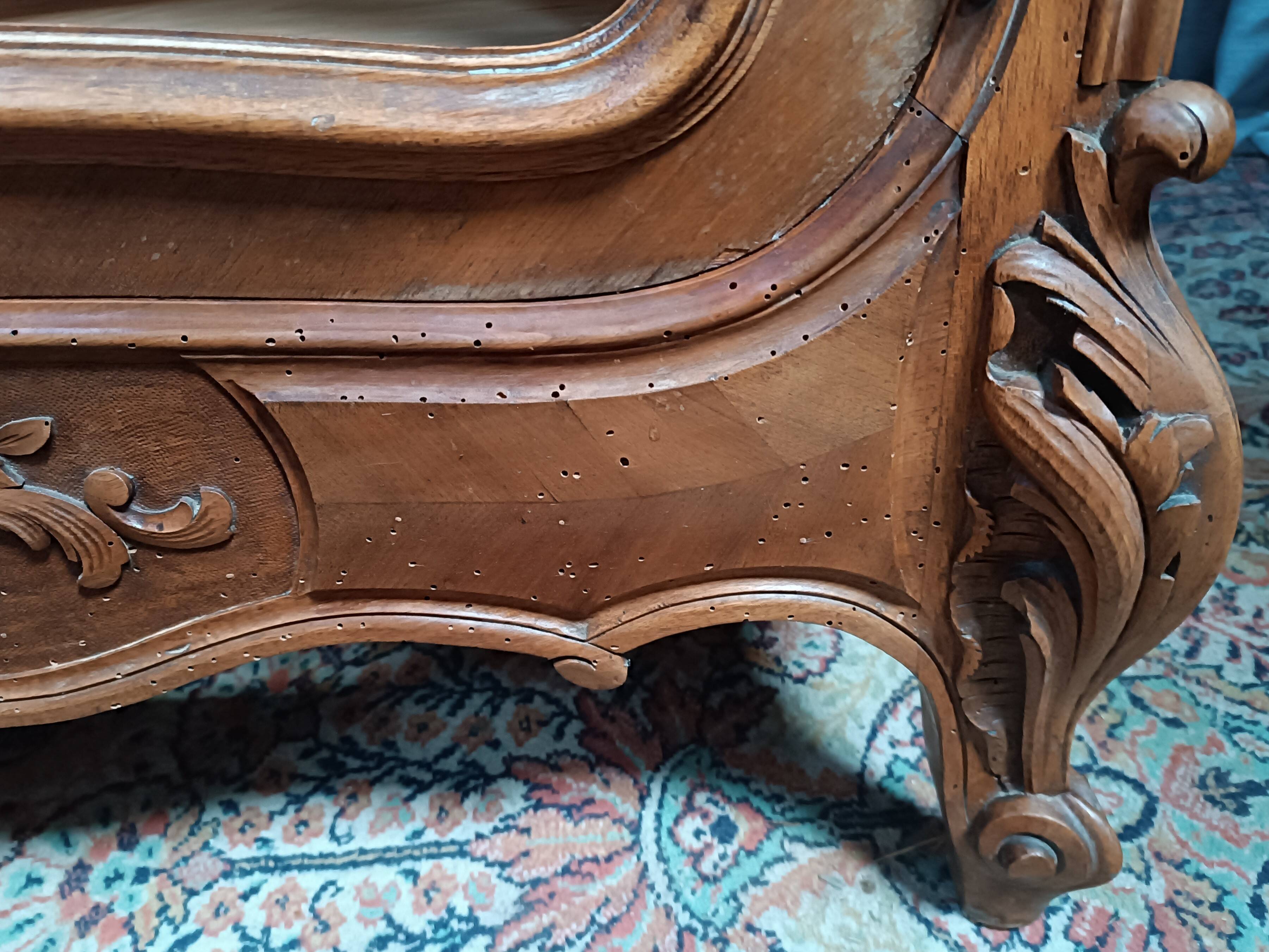 Rococo library in walnut