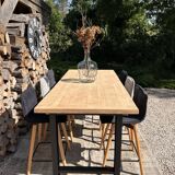 High table, island in wood and metal
