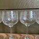 Set of 7 old etched glass stemware