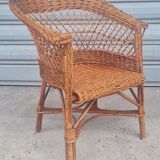 Children's chair in rattan and wicker