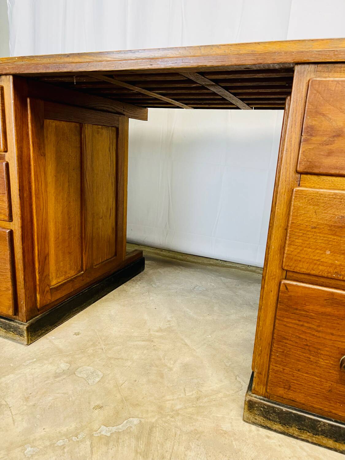 Wooden desk with pedestals