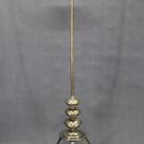1940s Restored Floor Lamp in Brass Finish with  Glass Shade