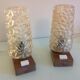 Pair of vintage bedside lamps in conical smoked glass