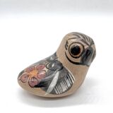 Vintage ceramic owl from Mexico, hand-painted bird.