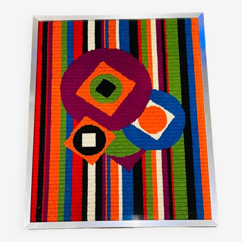 Vintage tapisserie 1970 laine motifs geometriques patrice allard