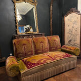 Canapé D’époque Art Nouveau garni de Son Tissu velours D’origine - XXe