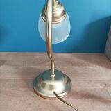 Lampe de chevet en verre ciselé et métal